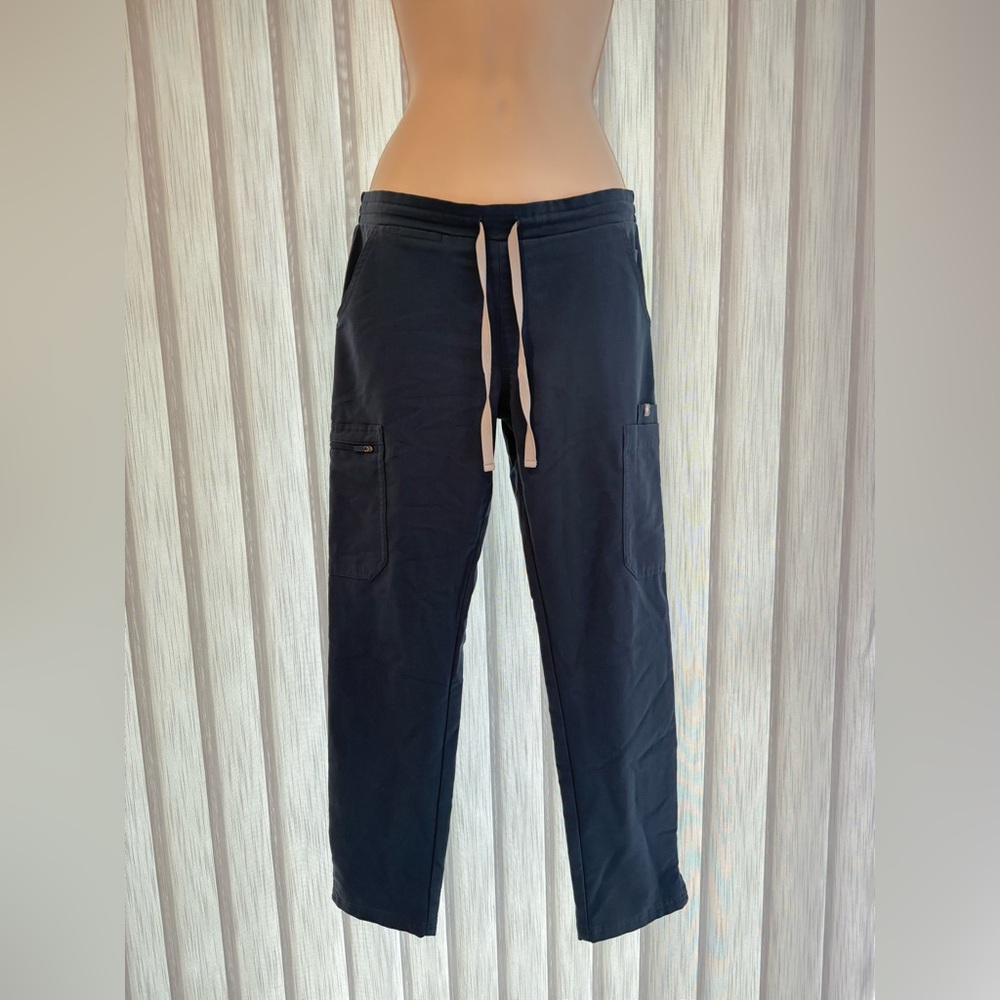 Figs dark harbor high waisted Yola skinny scrub trousers